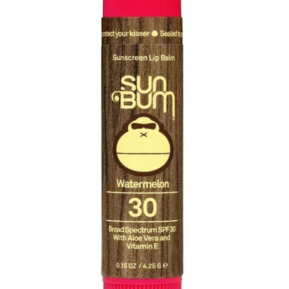 SUN BUM Watermelon Lip Balm with Aloe/Cocoa Butter/Vitamin E SPF 30 Sunscreen - Picture 2 of 6